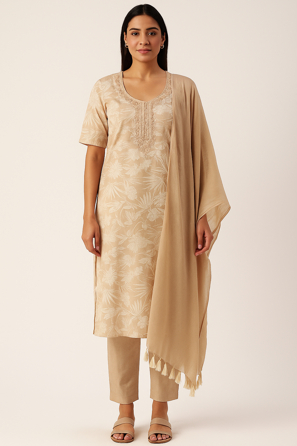 Printed Straight Kurta Set for Women with Dupatta – Festive & Elegant Ethnic Wear