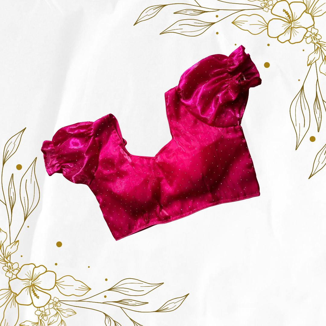 Designer Blouse for Women – Ready-to-Wear Partywear Saree Blouse with Dori and Padded Finish - Image 3