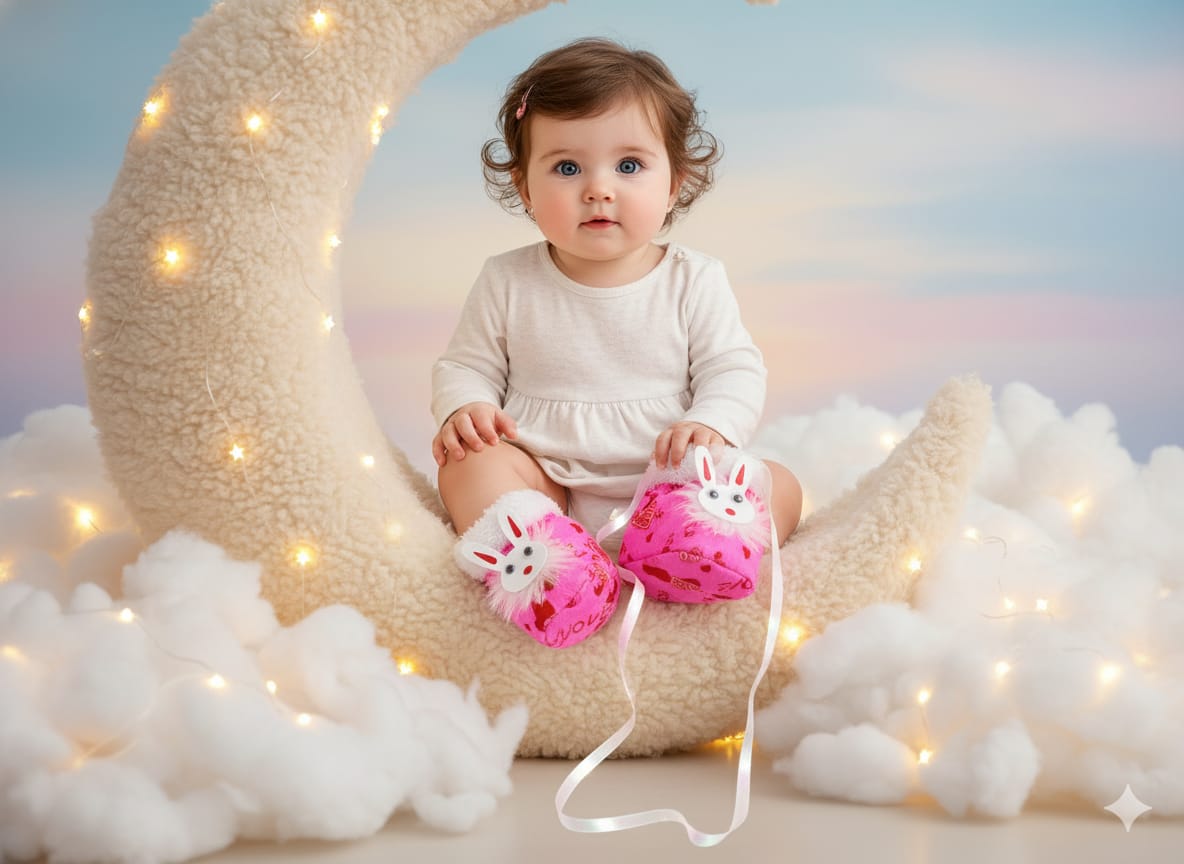 Cute Baby Winter Booties – Bunny Design (Soft & Warm)