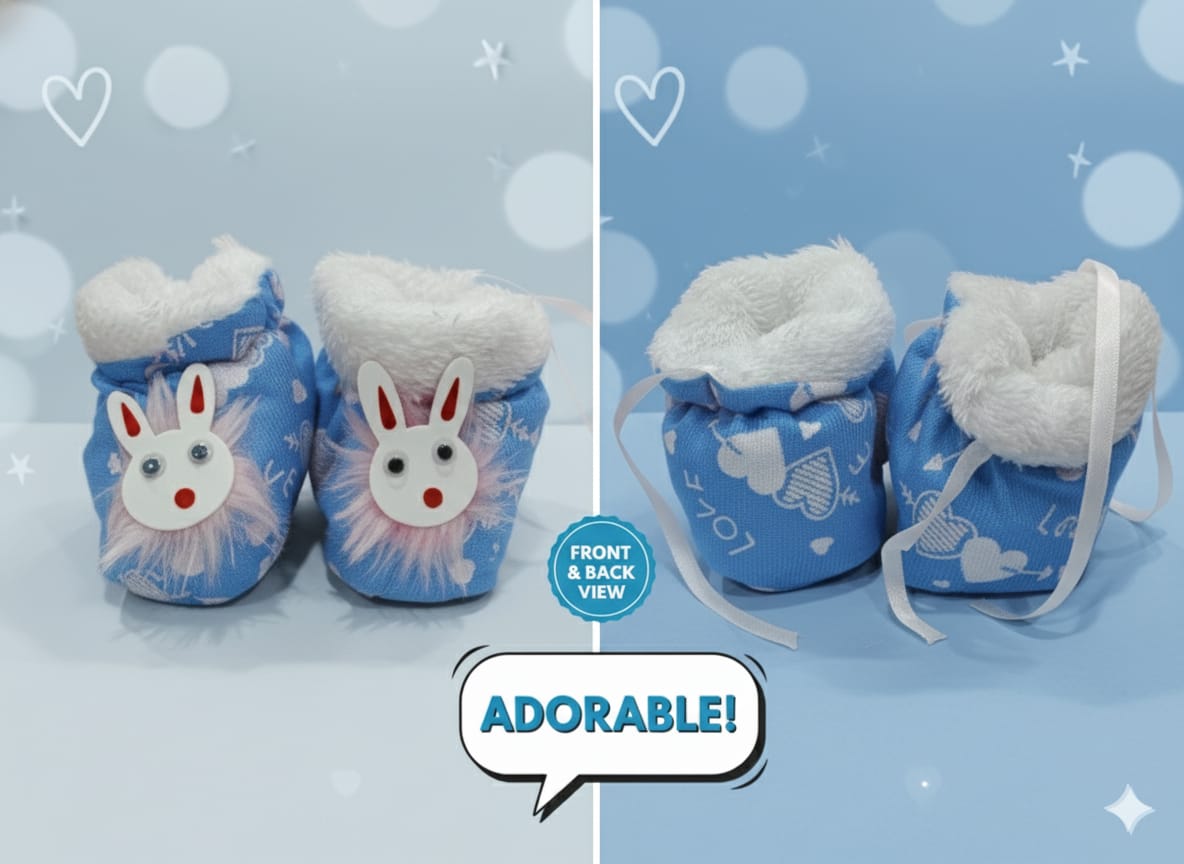 Cute Baby Winter Booties – Bunny Design (Soft & Warm) - Image 4