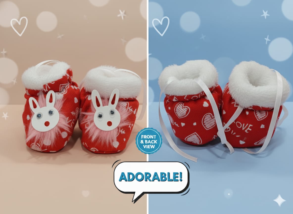 Cute Baby Winter Booties – Bunny Design (Soft & Warm) - Image 5