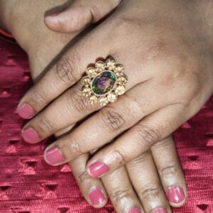 Stone Ring for Women & Girls | Adjustable Finger Ring | Party & Daily Wear Jewellery