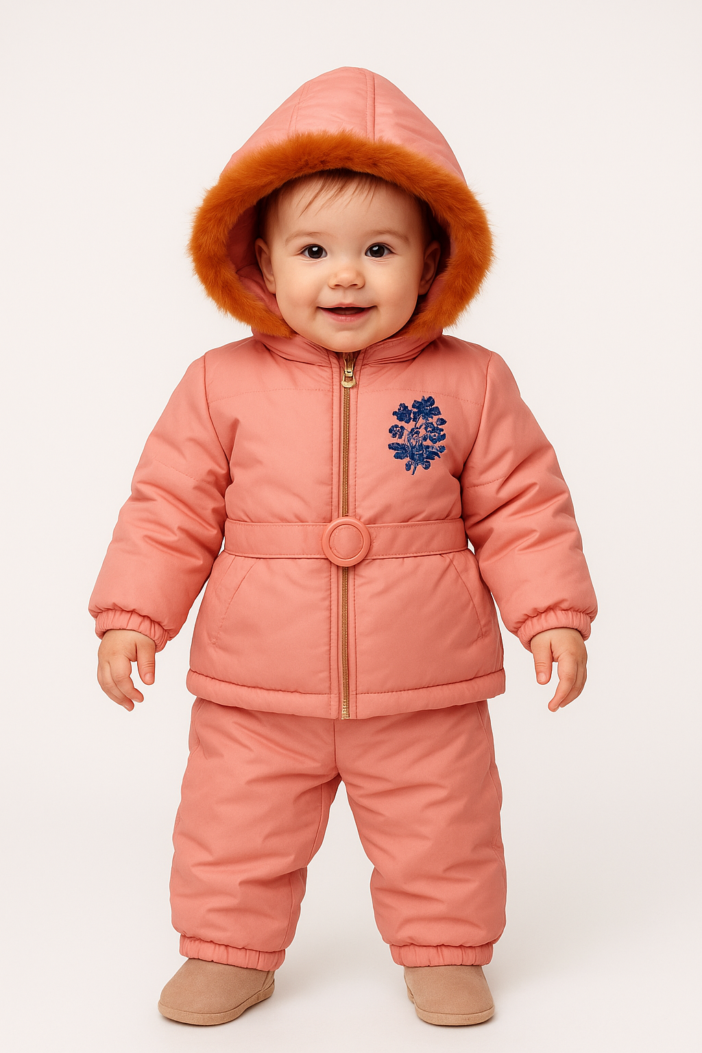 Premium Baby Winter Jacket – Ultra-Warm Hooded Suit with Fur Lining for Boys & Girls